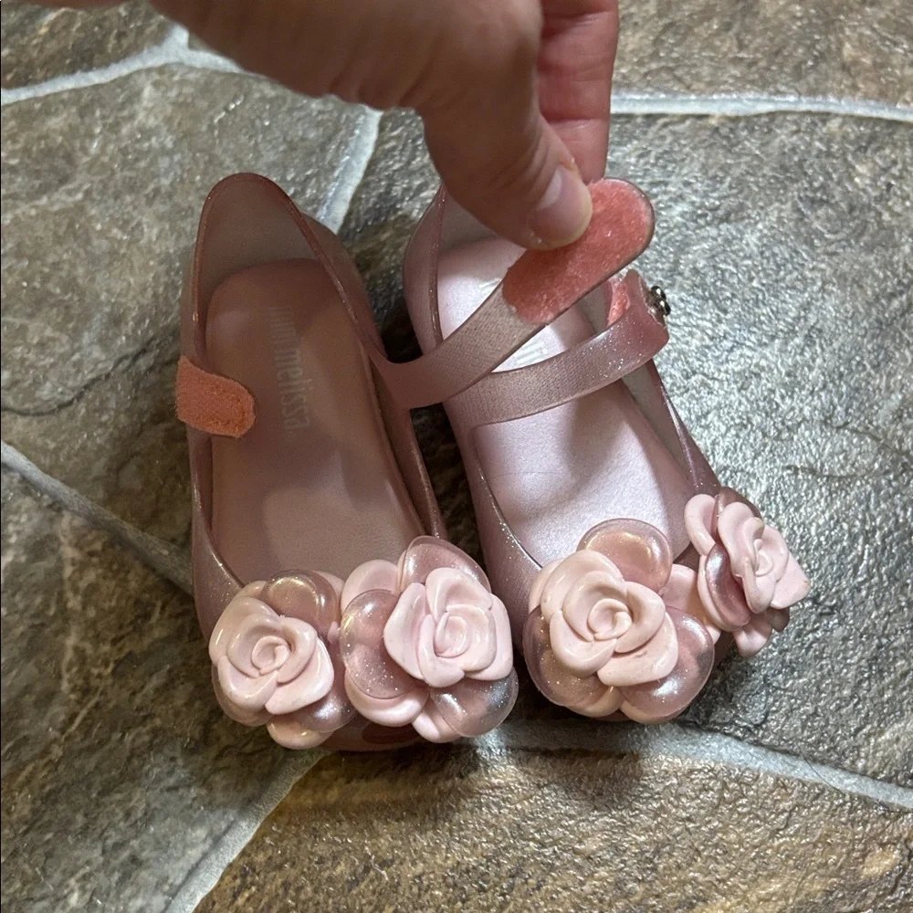 Mini Melissa Pink Rose Dress Shoes